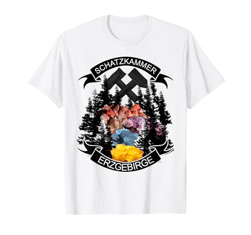 Cooles T-shirt Erzgebirge Sachsen Bergbau Mineralien Herren T-Shirt von Miriquididesign Geschenk Tshirt Erzgebirge Bergbau