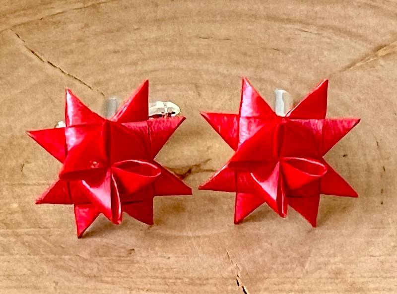 Manschettenknöpfe Fröbelstern Mann Rot Weihnachtspräsent von MirisOhringe