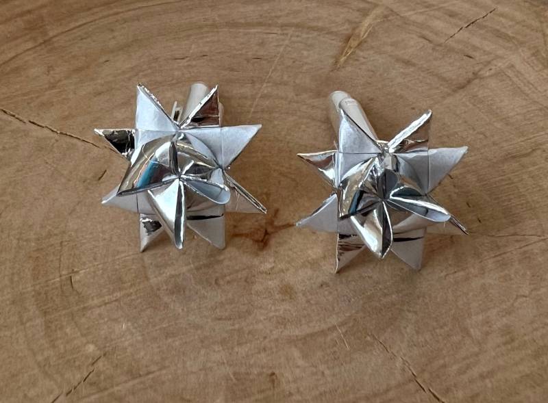 Manschettenknöpfe Fröbelstern Weihnachten Mann Silbern von MirisOhringe