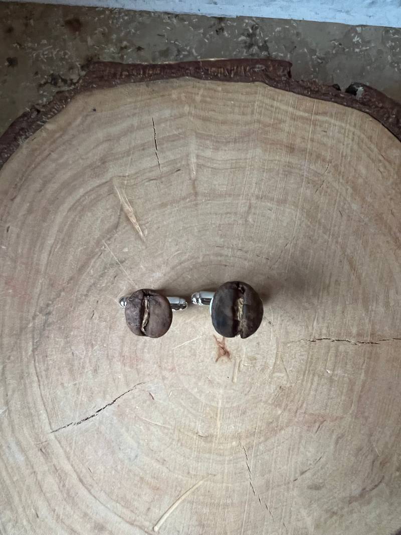 Manschettenknöpfe Kaffeebohne Kaffeetrinker Mann Morgenmuffel von MirisOhringe