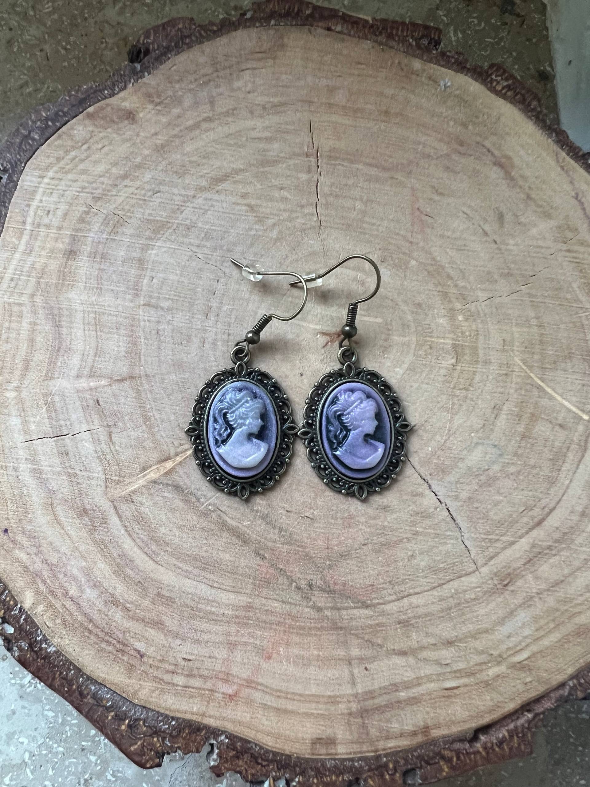 Ohrringe Cabochon Gemme Frau Lila von MirisOhringe