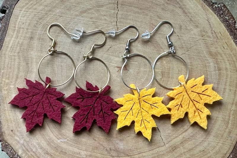 Ohrringe Filz Blatt Herbst Ring Ohrringe Filz Blatt Herbst Ring von MirisOhringe