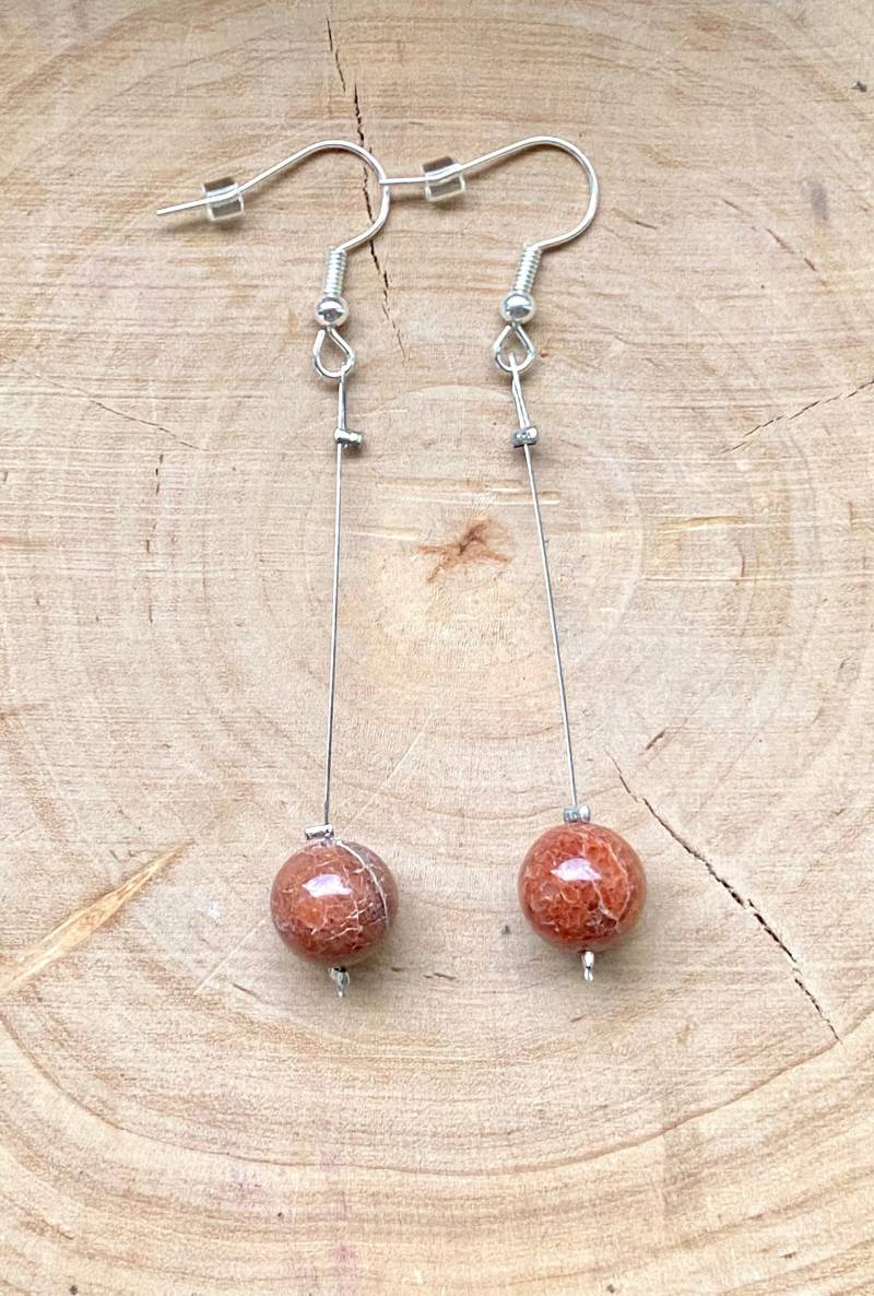 Ohrringe Hängend Mit Brauner Topasperle von MirisOhringe