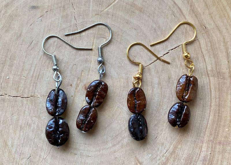 Ohrringe Kaffee Mit Zwei Kaffeebohnen Doppelt von MirisOhringe