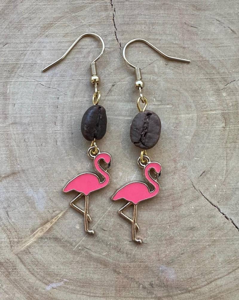 Ohrringe Kaffeebohnen Kaffeeliebhaber Natürlich Flamingo von MirisOhringe