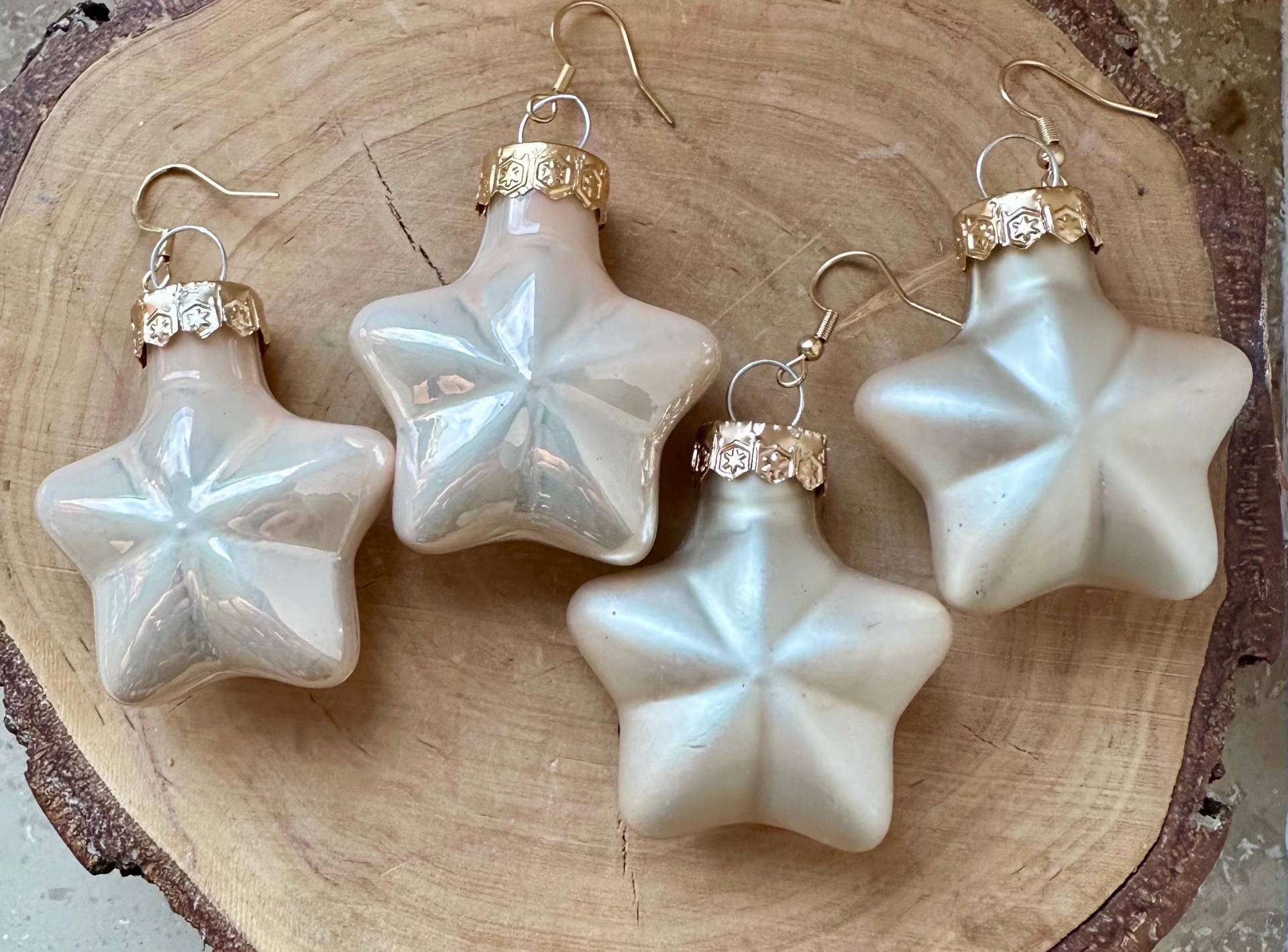 Ohrringe Stern Weihnachtsbaumschmuck Rosé Christnacht von MirisOhringe