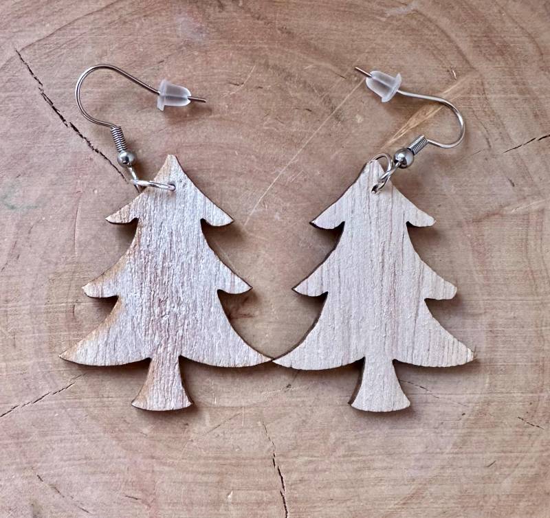 Ohrringe Tanne Aus Holz Weihnachtsbaum von MirisOhringe