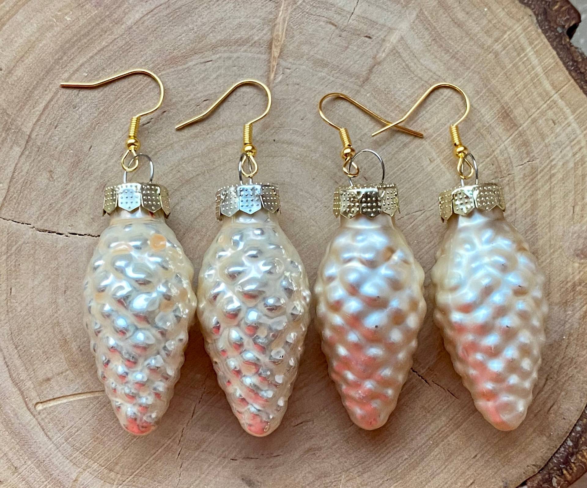 Ohrringe Tannenzapfen Weihnachtsbaum Gold Glänzend Matt von MirisOhringe