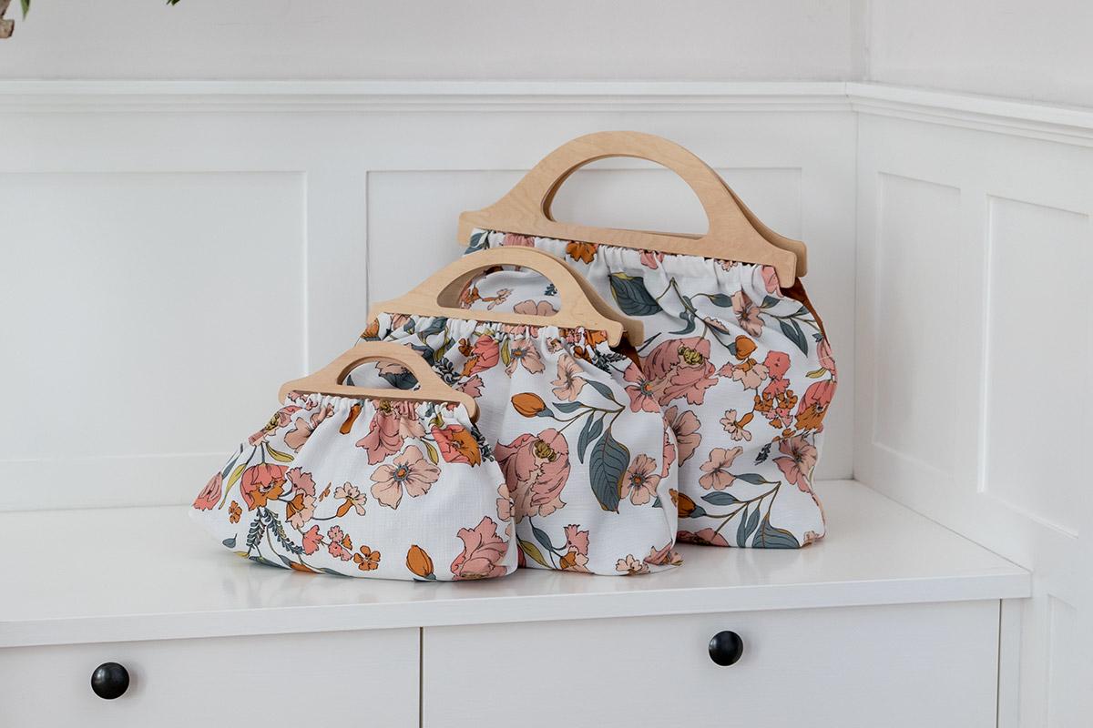 Albi » Stoff Retro Tasche Mit Holzgriff von MirkaWorks