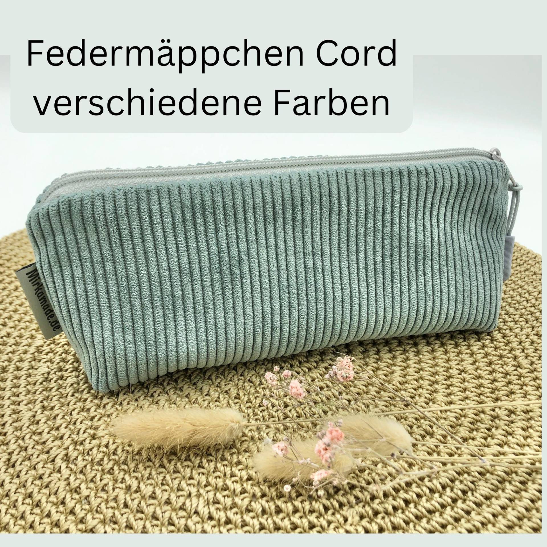Federmäppchen Cord, Farbwahl, Schlampermäppchen, Mäppchen, Für Make Up, Schule, Uni, Schminktasche Kosmetiktasche Damen von MirkamadeDE