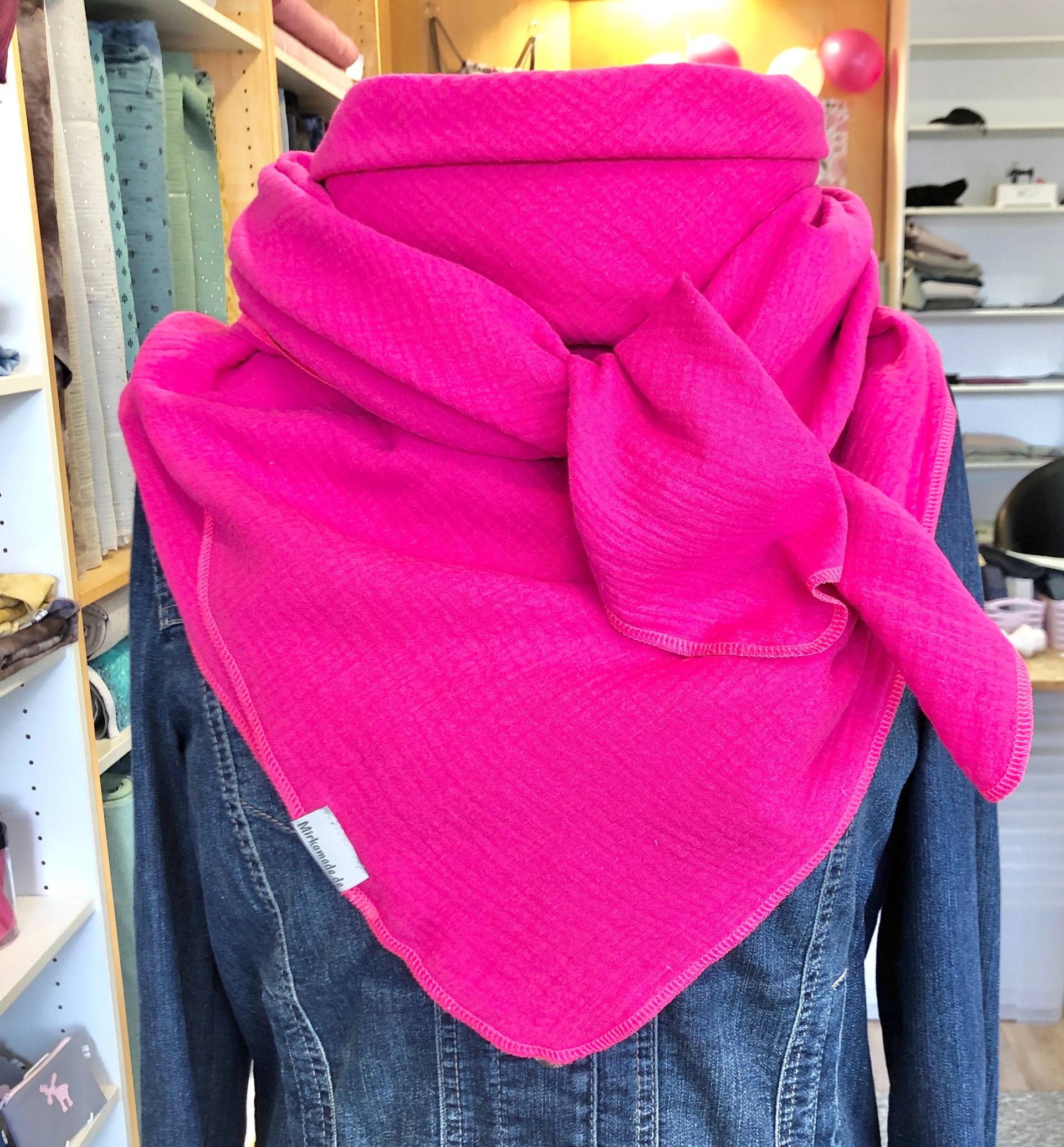 Halstuch Damen Xxl, Pink, Rosa, Musselin, Musselintuch Damen, Dreieckstuch, Musselin Tuch, Baumwolle, Strandtuch, Weiches Tuch von MirkamadeDE