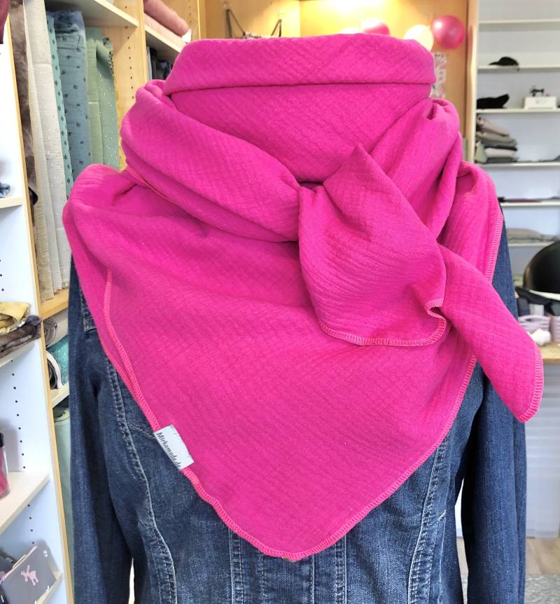 Halstuch Damen Xxl, Pink, Rosa, Musselin, Musselintuch Damen, Dreieckstuch, Musselin Tuch, Baumwolle, Strandtuch, Weiches Tuch von MirkamadeDE