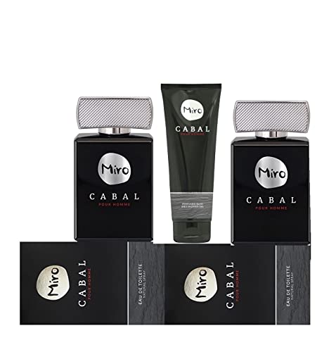 2 x MIRO CABAL POUR HOMME Eau de Toilette Spray 75 ml + Bade- und Duschgel 250 ml von Miro