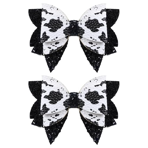 Glitzernde Kuh-Haarspangen, 8,9 cm, glitzernd, schwarz-weiß, Kuh-Druck, Schleife, Krokodil-Haarspangen, Haarnadeln für Mädchen, Teenager, Kleinkinder, Damen, Geburtstagsparty-Dekoration, Glitzernde Kuh-Haarspangen, 8,9 cm, glitzernd, schwarz-weiß, Kuh-Druck, Schleife, Krokodil-Haarspangen, Haarnadeln für Mädchen, Teenager, Kleinkinder, Damen, Geburtstagsparty-Dekoration, von Miroksh