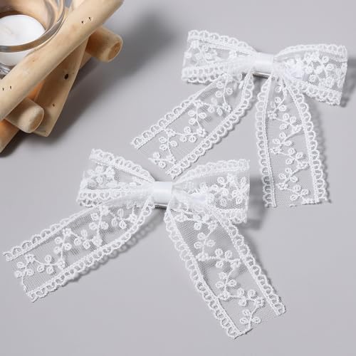 Weiße Spitzen-Haarschleife für Frauen, Brautschmuck, Blumenmädchen, Hochzeitszubehör, großes langes Schwanzband, Tüllschleife, Haarspangen, Krokodilnadeln, Baby, Teenager, Kleinkinder, Weiße Spitzen-Haarschleife für Frauen, Brautschmuck, Blumenmädchen, Hochzeitszubehör, großes langes Schwanzband, Tüllschleife, Haarspangen, Krokodilnadeln, Baby, Teenager, Kleinkinder, von Miroksh
