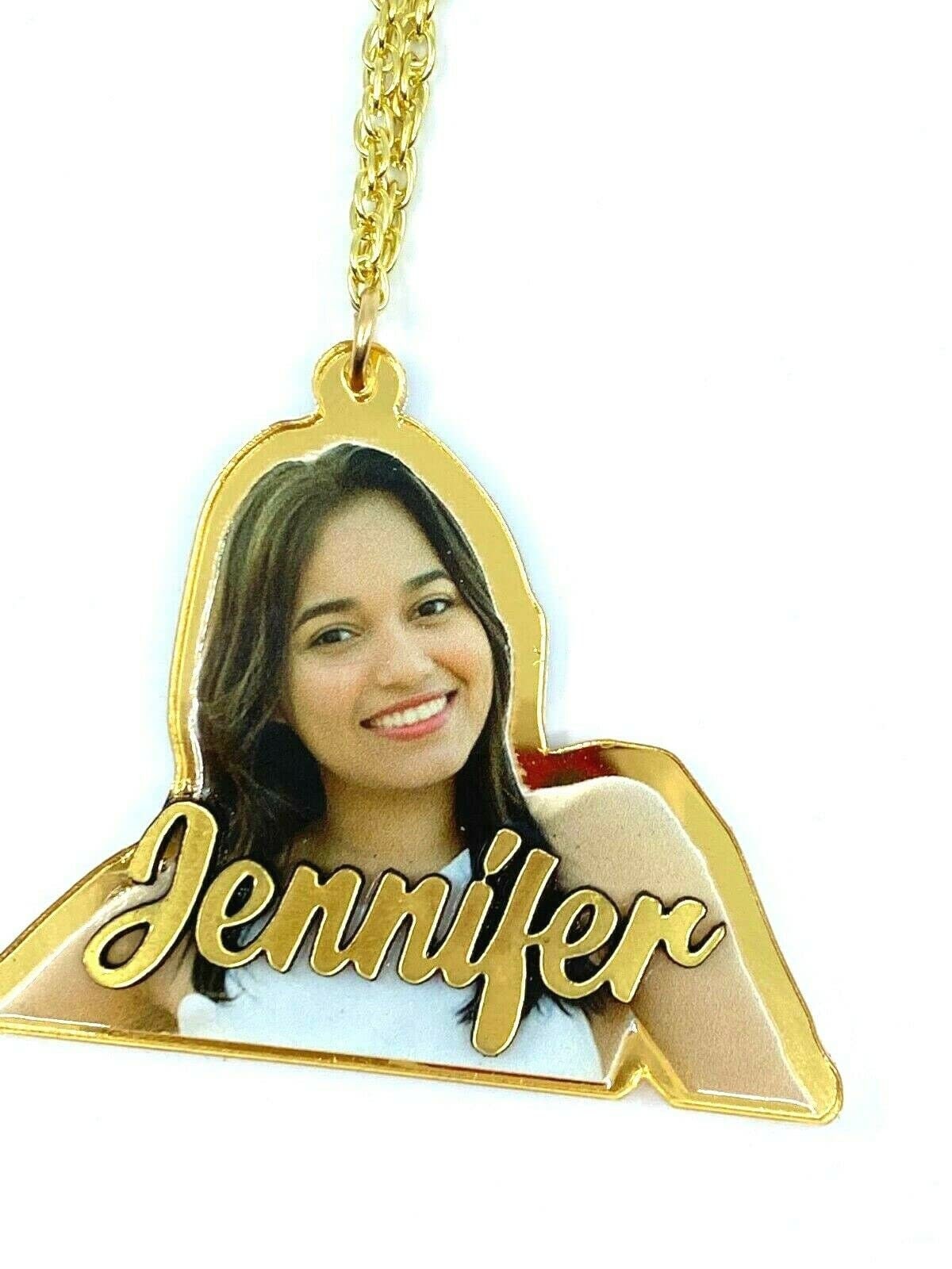 Dein Individuelles Bild Foto Gedruckt Auf Premium Klar Acryl Halskette Anhänger Personalisierter Free Laser Cut Name Mit Qualitätswahl Kette - Wow von MirrorManiaDesigns