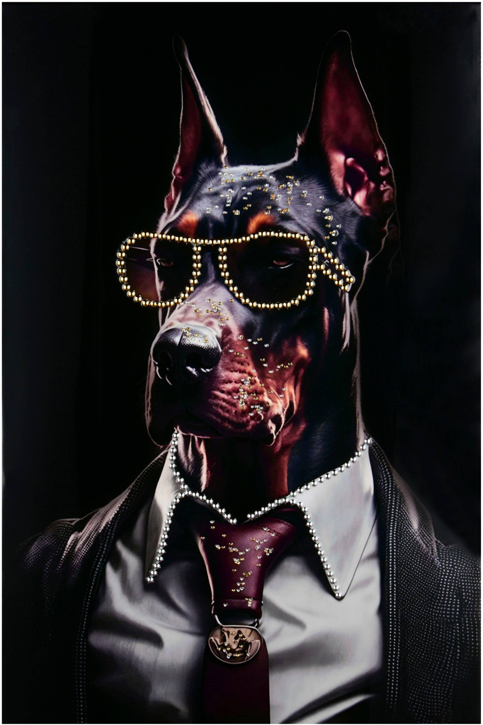 MIRRORS AND MORE Kunstdruck "BRUCE" 1 Stk. tlg. Mix aus Tierporträt und Modekunst von Mirrors And More