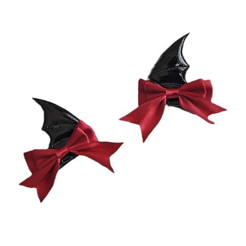 2 x Fledermausflügel Haarspange Anime Show Haarnadel Sidebangs PU Haarspange Halloween Requisiten Kopfschmuck Cosplay Kostüm Zubehör von Mirweon