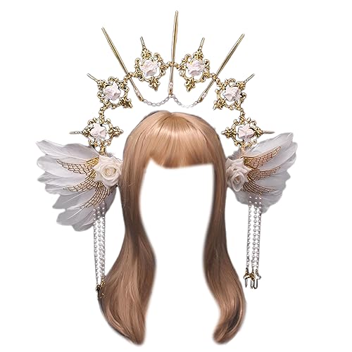 Blumenkrone Haarreif Vintage Festzug Haarschmuck für Hochzeit Stirnband Braut Foto Requisiten von Mirweon