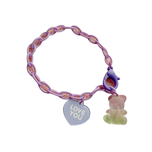 Buntes Armband mit Aufschrift "With Love You", Herz und Bär, Gummibär, Schmuck, Geburtstag, Valentinstag, Freundin, Wunscharmbänder für Mädchen Buntes Armband mit Aufschrift "With Love You", Herz und Bär, Gummibär, Schmuck, Geburtstag, Valentinstag, Freundin, Wunscharmbänder für Mädchen von Mirweon