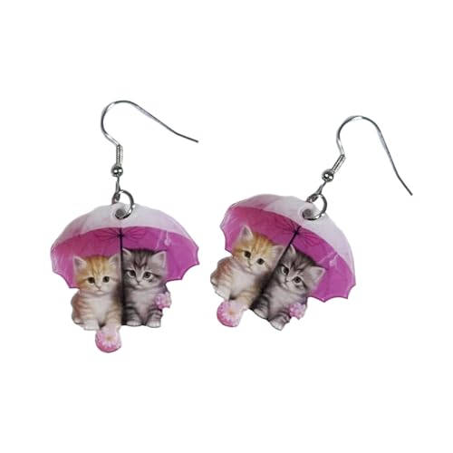 Einzigartige Acryl-Tropfen-Ohrringe, Katzen-Schmuck, elegant, baumelnd, Statement-Ohrringe für moderne, jugendliche Frauen von Mirweon