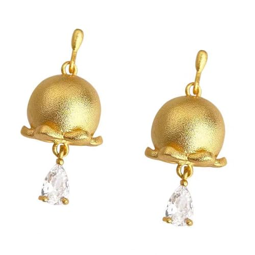 Elegante Ohrringe im chinesischen Stil, goldene Maiglöckchen-Ohrringe, bequeme Legierung, Schmuck für trendige Frauen, chinesische Brautparty-Ohrringe von Mirweon