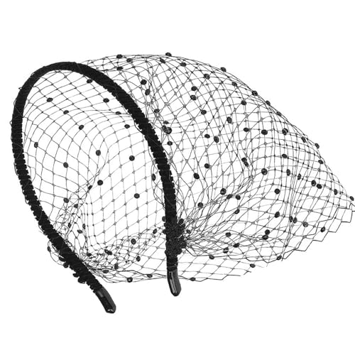 Elegante schwarze Spitze Haarband Strass Kopfschmuck Vintage Braut Stirnbänder für Hochzeiten und Events Vintage Braut Kopfschmuck von Mirweon