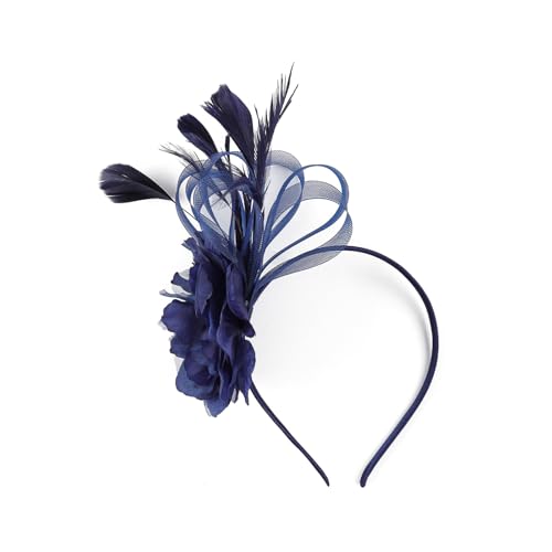 Elegantes gefiedertes Haar-Accessoire für Damen, elastisches Haarband mit verstellbarem Clip für Pferderennen, Partys, Fotografie, Haarschmuck mit verstellbarem Design von Mirweon