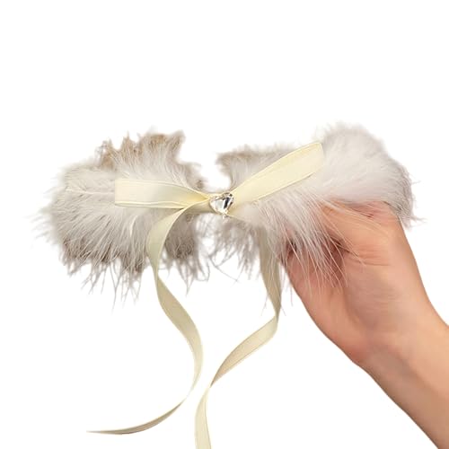 Flache Haarspange für Mädchen, Ballettkern für Frauen, Mädchen, Strauß, süße Schleifen, süße Balletcore-Foto-Requisiten, weiße gefiederte Haarspange von Mirweon