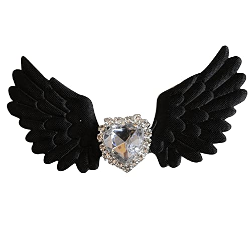 Flügel-Haarspange, Kristall-Herz, Haarspange, Flügel-Haarspange, Strass-Herz, Haarspangen, Punk-Seitenclip Flügel-Haarspange, Kristall-Herz, Haarspange, Flügel-Haarspange, Strass-Herz, Haarspangen, Punk-Seitenclip von Mirweon