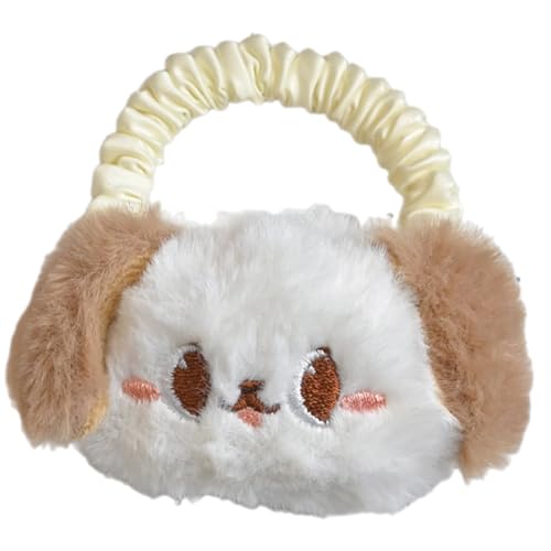 Haargummi mit Cartoon-Welpen-Motiv, Plüsch, elastisch, verschiedene Frisuren, mehrere Farben zur Auswahl von Mirweon