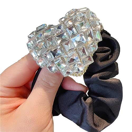 Haargummi mit glitzernden Strasssteinen, Herz-Blingbling-Haargummis, Prinzessinnen-bei großen Krawatten, Kristall-Haargummis für Mädchen von Mirweon