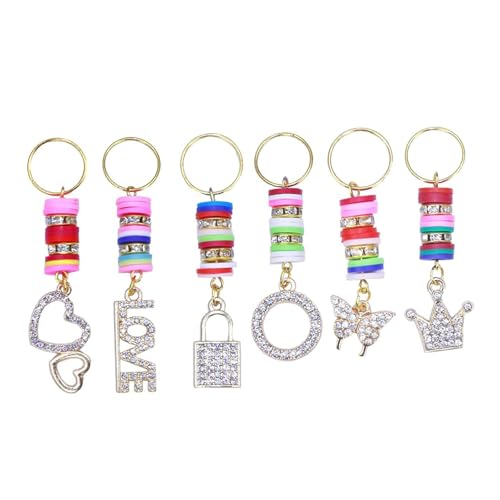 Haarschmuck mit Strasssteinen, Herz, für Zöpfe, Haarschmuck, Dreadlock-Perlen, Zopf-Clip, Haarperlen, lose Zopfringe von Mirweon