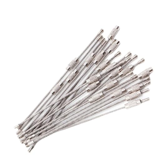Lot Outdoor Wandern Schraubverschluss Edelstahl für Schlüsselanhänger Drahtseil Kabel Schlüsselanhänger Frauen Lanyard von Mirweon