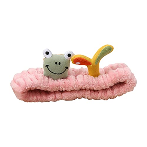 Lustiges Haarband mit Froschmotiv, niedliches Cartoon-Muster, elastisch, bedruckt, Stirnbänder für Gesicht, Spa, Make-up, Werkzeug, Haar-Accessoire, Cartoon-Haarbänder für Damen von Mirweon