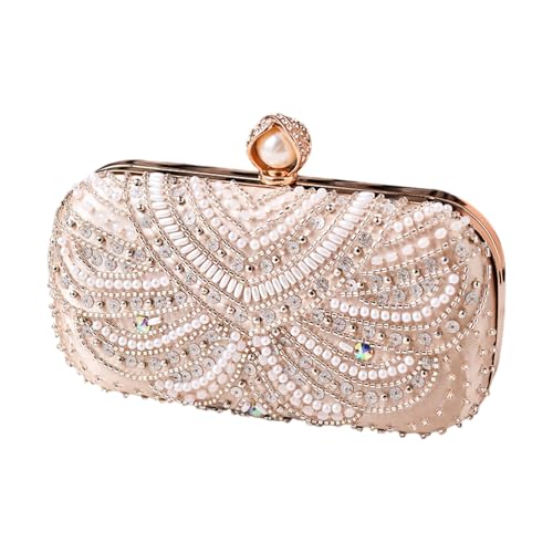 Mirweon Damen Hochzeitstasche Strass Clutches Geldbörse Handtasche passt zu Schulter elegante Abendkette Crossbody Frauen Schulter Strass Abend Elegante Clutches Geldbörse für Bankett von Mirweon