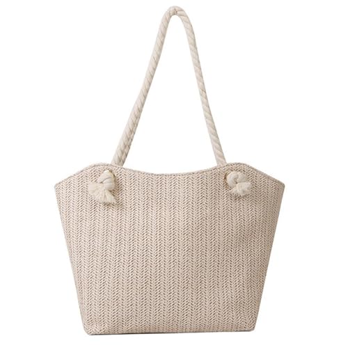 Mirweon Damen Stroh Schultertasche Strand Große Kapazität Achsel Weiblich Unterarm Trend Urlaub Handgewebte Handtasche Frauen Stroh Schulter Strand Handgewebte Handtasche Große Kapazität Achsel, weiß von Mirweon