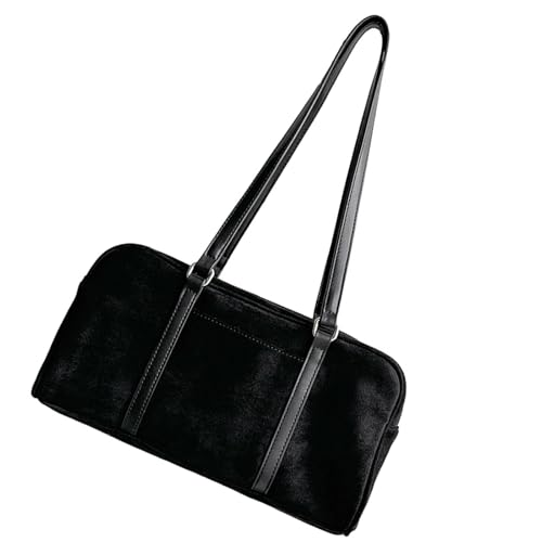 Mirweon Damentasche Herbst Achsel Ästhetische Handtasche All-Matching Achsel Große Kapazität Schulter Shopping Dating Große Kapazität Schulter für Frauen Herbst Handtasche All-Matching Achsel, Schwarz von Mirweon