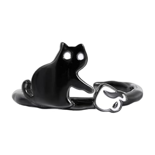 Mirweon Eleganter, verstellbarer Katzenpfotenring, stapelbar, Kupfer, Hochzeit, Verlobung, Schmuck für den täglichen Gebrauch, Verabredungen, Partys, Versammlungen, verstellbare Katzen, Kupfer von Mirweon