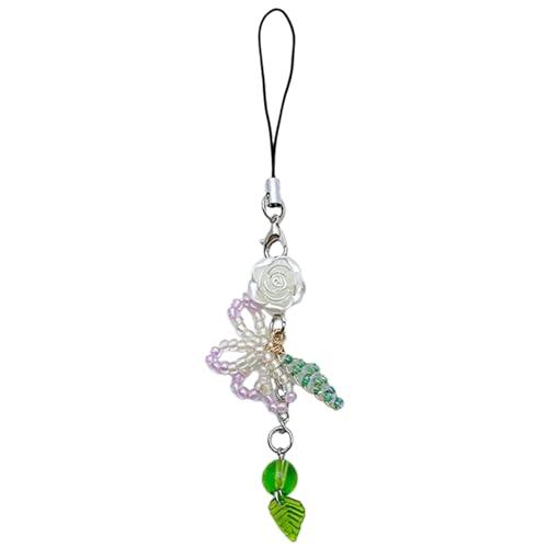 Mirweon Handy-Halskette mit Perlen und Blumenmuster, trendiger Anhänger aus Acryl und Legierung, für modische Damen Mirweon Handy-Halskette mit Perlen und Blumenmuster, trendiger Anhänger aus Acryl und Legierung, für modische Damen von Mirweon