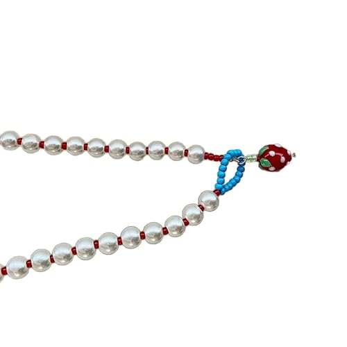 Mirweon Lebendige Erdbeerperlen-Halskette für Kinder, verspieltes Design mit benutzerfreundlichen Materialien, fröhliches Accessoire für Partys, niedliches Erdbeer-Schmuck-Set von Mirweon