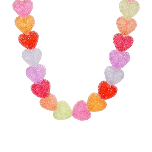 Mirweon Lebendige Halskette aus Kunstharz, inspiriert von Love Candy, zierlicher Schlüsselbeinschmuck, stilvolles Mode-Accessoire, modische Süßigkeiten-Themen-Halskette, Einheitsgröße, Wie beschrieben von Mirweon