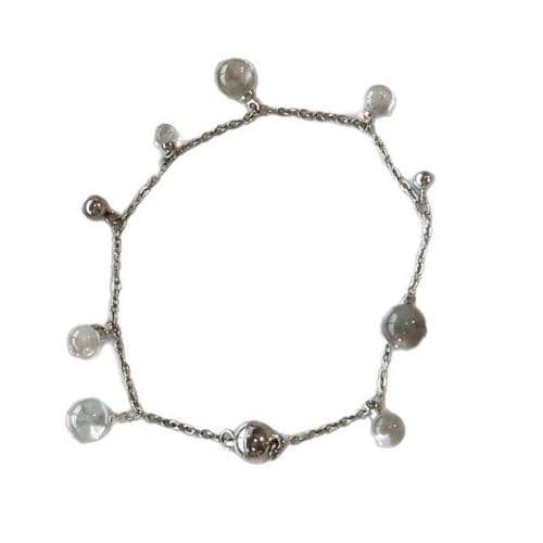 Mirweon Modische Halskette mit Wassertropfen-Glas-Anhänger, stabile Titan-Stahlkette, schlichter, eleganter Schmuck für den täglichen Gebrauch, elegante Schlüsselbeinkette, Einheitsgröße, Wie von Mirweon