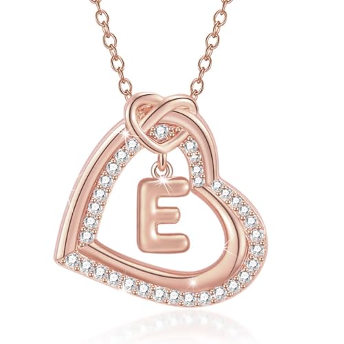 Mirweon Personalisierbare Halskette mit Initialen-Herz-Anhänger mit funkelnden Zirkonia, für modische Frauen und Paare, legere Kleidung, Legierungs-Herz-Halskette, Model E, Wie beschrieben, Wie Mirweon Personalisierbare Halskette mit Initialen-Herz-Anhänger mit funkelnden Zirkonia, für modische Frauen und Paare, legere Kleidung, Legierungs-Herz-Halskette, Model E, Wie beschrieben, Wie von Mirweon