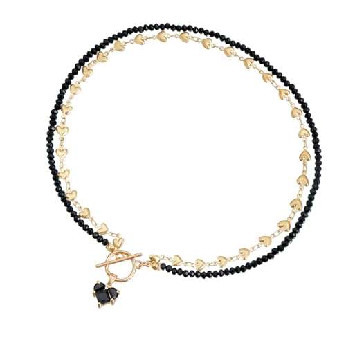 Mirweon Romantische Zirkon-Herz-Anhänger-Halskette mit eleganter Kette, tragbar für Partys und Abendveranstaltungen, den täglichen Gebrauch, stilvolles Ausschnitt-Accessoire, Einheitsgröße, Wie von Mirweon