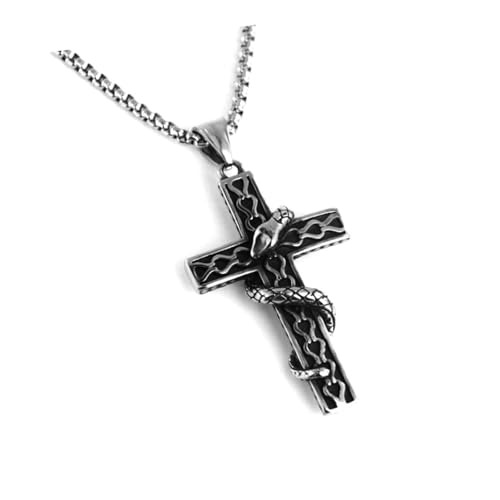 Mirweon Stilvolle Ouroboros Schlangenkette Edelstahl Ouroboros Schlangenkette Halszubehör für moderne Gothic-Stile Alternative Modeaccessoires, Einheitsgröße, Wie beschrieben, Wie beschrieben von Mirweon