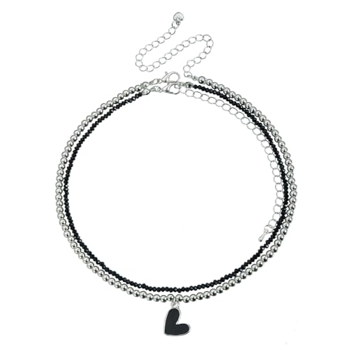 Mirweon Stilvolle Perlen-Halskette, elegante Halskette, kleine Perlen, modisches Accessoire, geeignet für modische Damen, leicht, verstellbar von Mirweon