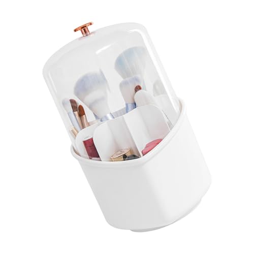 Mirweon Stilvoller Make-up-Pinselhalter in Herzform, um 360 Grad drehbar, Organizer mit transparentem Deckel, für Schminktisch und Badezimmer von Mirweon