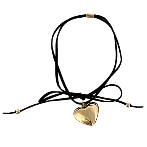 Mirweon Süße, coole Halskette mit Herz-Anhänger, elegante Halsband-Halskette, Schleife, Halsband, Halskette, Schmuck für Frauen, Mädchen, Halsband, Halskette für Damen, Schleife Mirweon Süße, coole Halskette mit Herz-Anhänger, elegante Halsband-Halskette, Schleife, Halsband, Halskette, Schmuck für Frauen, Mädchen, Halsband, Halskette für Damen, Schleife von Mirweon