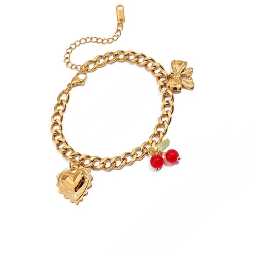 Mirweon Trendiger stapelbarer Obst-Anhänger, verstellbarer Edelstahl-Schmuck als Geschenk, vielseitiges Mode-Accessoire, Damen, modern, stapelbar für Outfit-Styling, Einheitsgröße, Wie beschrieben von Mirweon